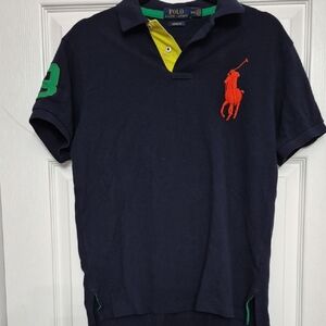 Ralph Lauren Navy Polo with Yellow and Green Accents